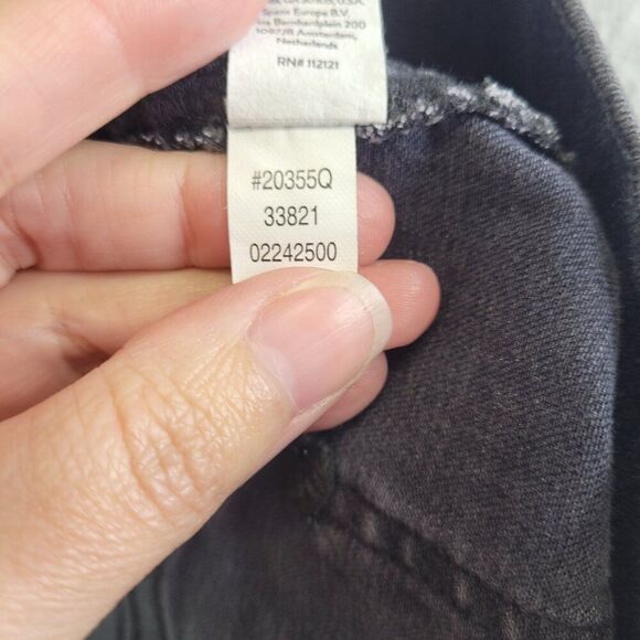 Spanx Jeans Womens SP Black Straight Leg Mid Rise Pull On Slimming Whiskered - Picture 13 of 15